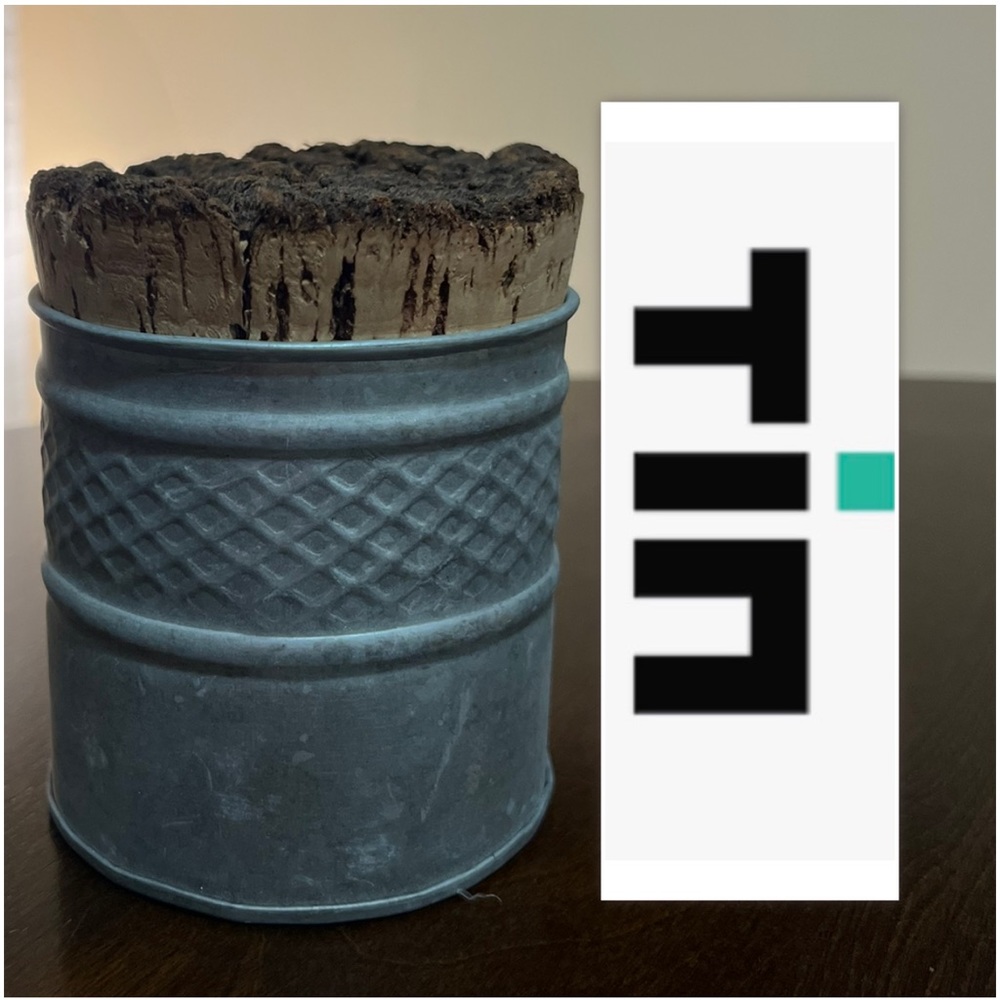Cork Top Tin Storage Can